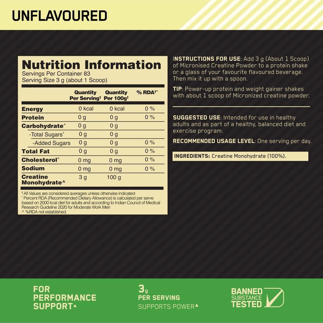 ON | Micronised Creatine Powder | Unflavoured | 250 g 4