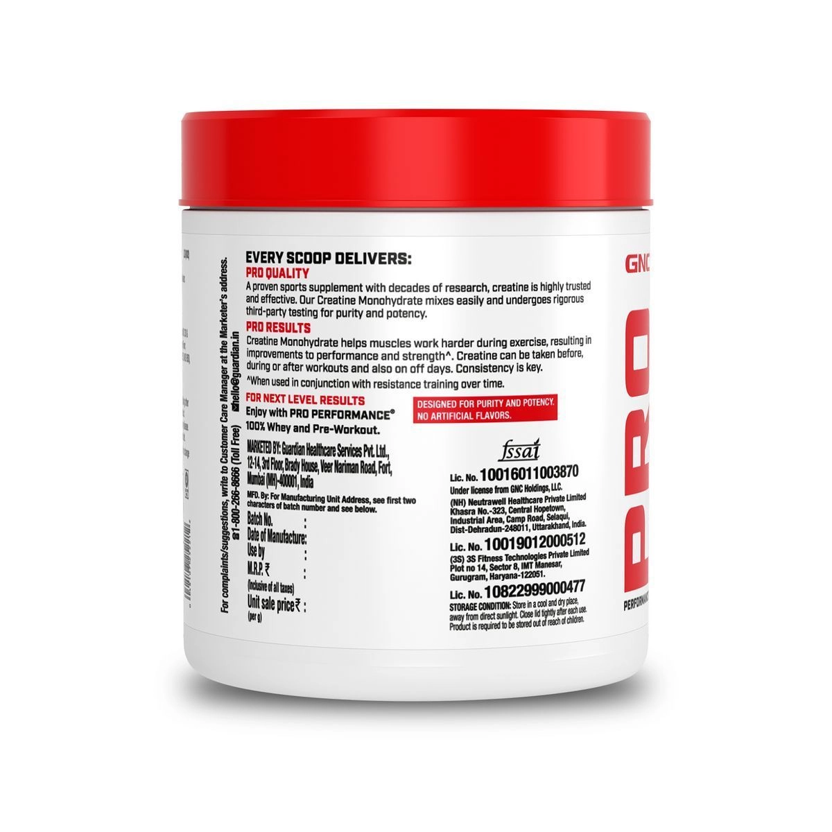 GNC | Creatine Monohydrate | Unflavoured| 100 GM 10