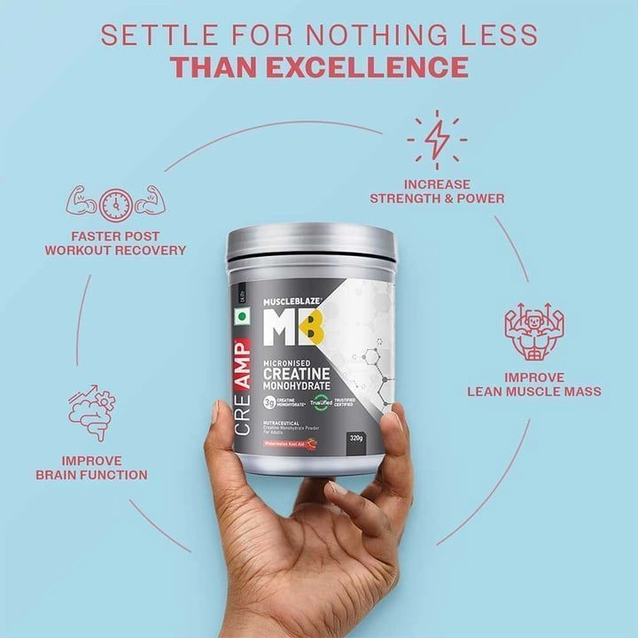 MuscleBlaze | Creatine Monohydrate CreAMP | 320 GM 4