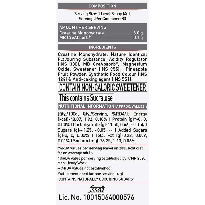 MuscleBlaze | Creatine Monohydrate CreAMP | 320 GM 8