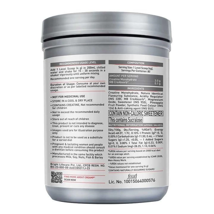 MuscleBlaze | Creatine Monohydrate CreAMP | 320 GM 12