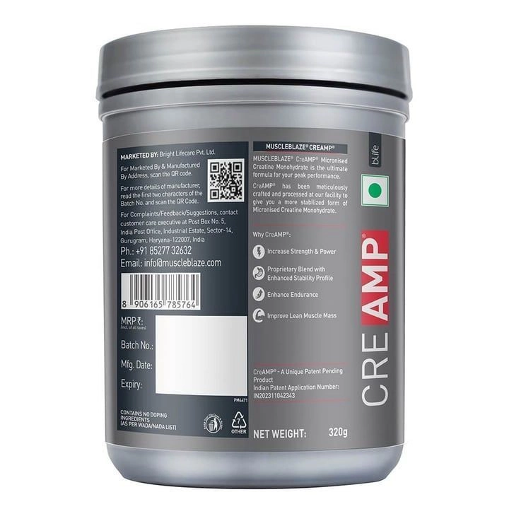 MuscleBlaze | Creatine Monohydrate CreAMP | 320 GM 13