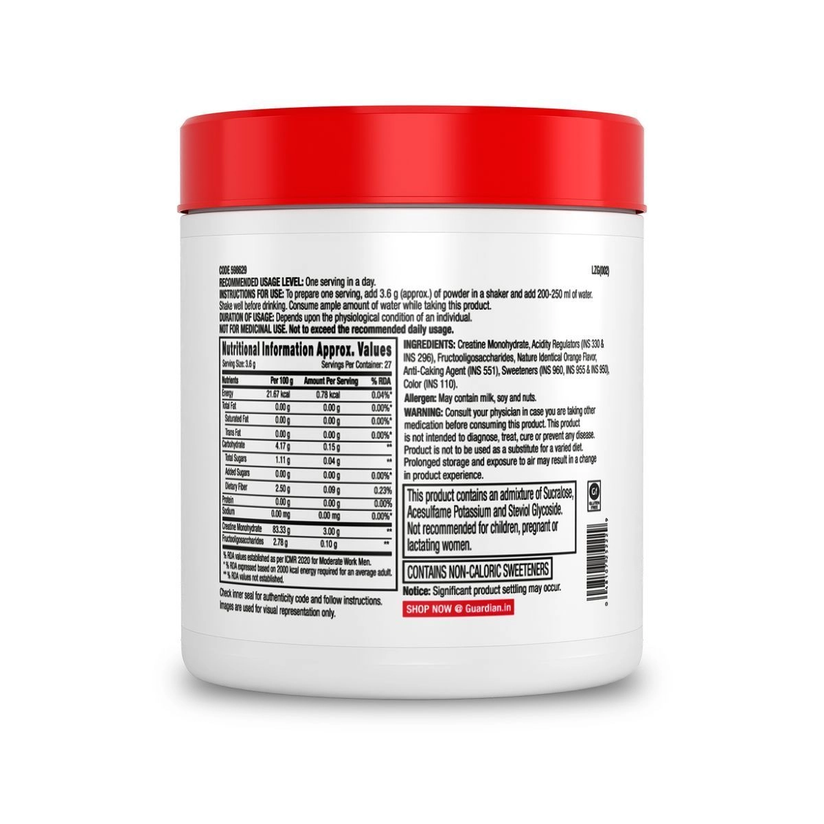 GNC | Creatine Monohydrate
| 100 gms | 27 Servings 10