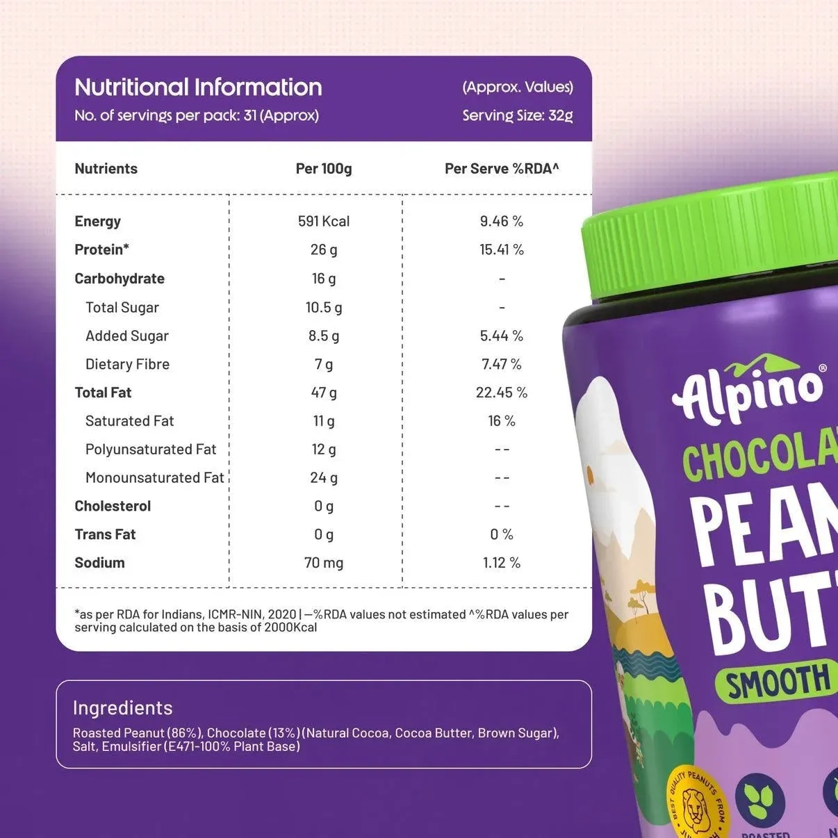 ALPINO | Peanut Butter Combo - Natural Crunch + Chocolate Smooth 5