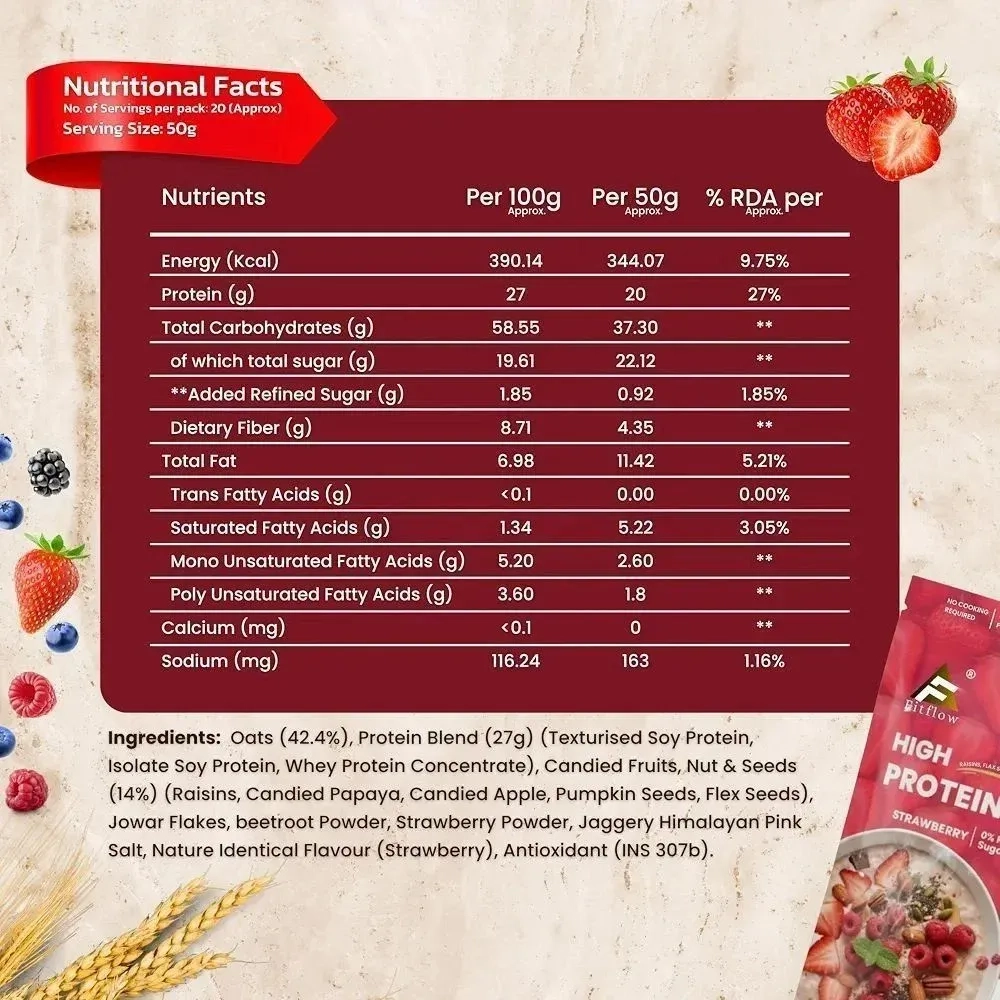 Fitflow | High Protein Breakfast Combo | Strawberry Oats + Muesli 4