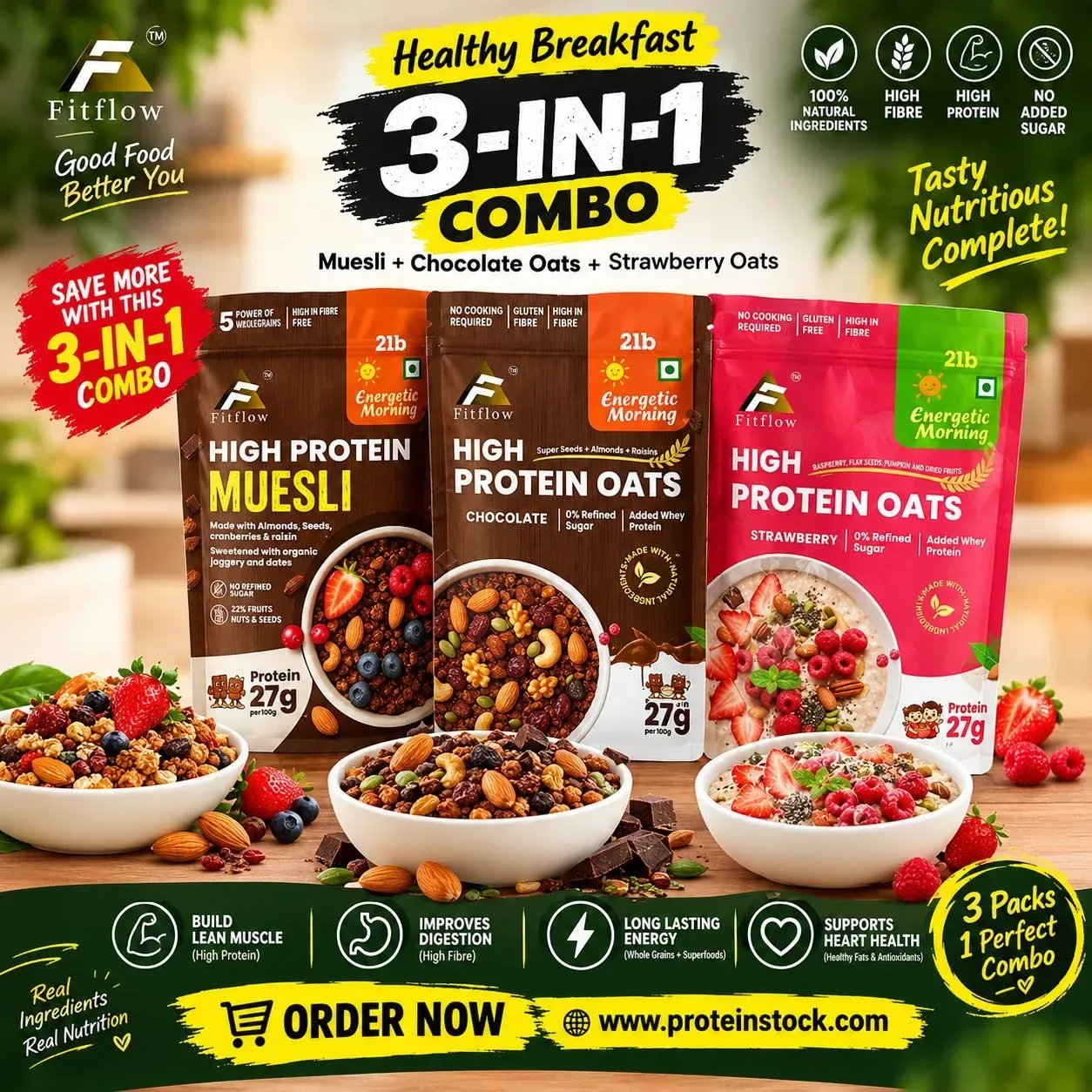 Fitflow | 3-in-1 High Protein Breakfast Combo 1