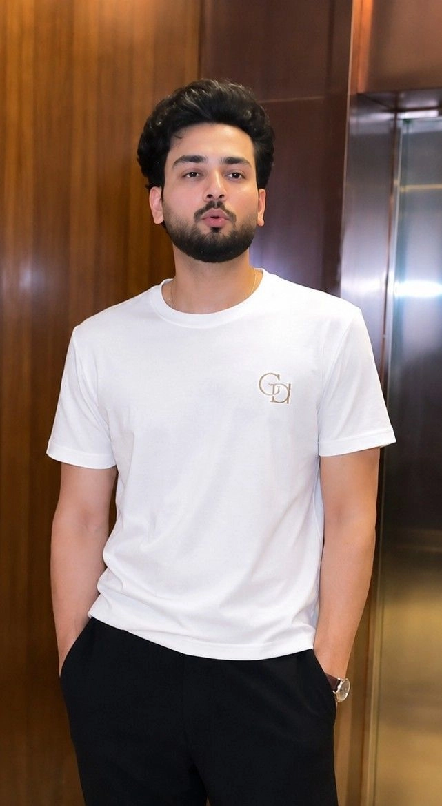 GoldCollection Premium Cotton Blend Round Neck Half Sleeve T-Shirt for Men | Stylish Casual Wear