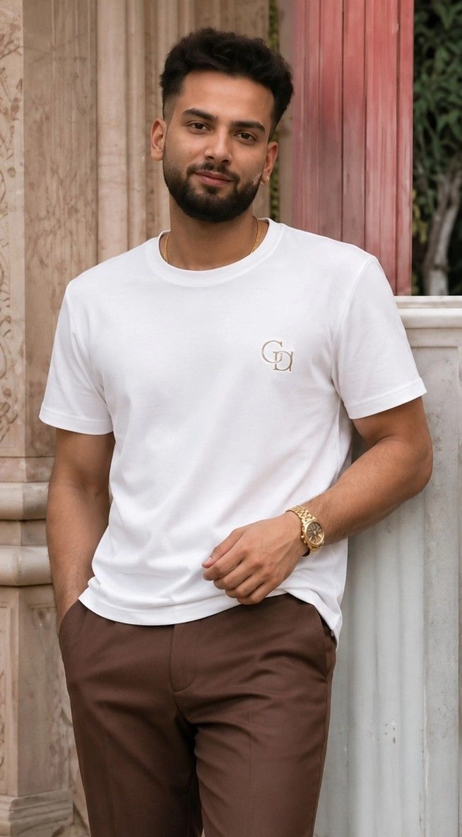 GoldCollection Premium Cotton Blend Round Neck Half Sleeve T-Shirt for Men | Stylish Casual Wear 3