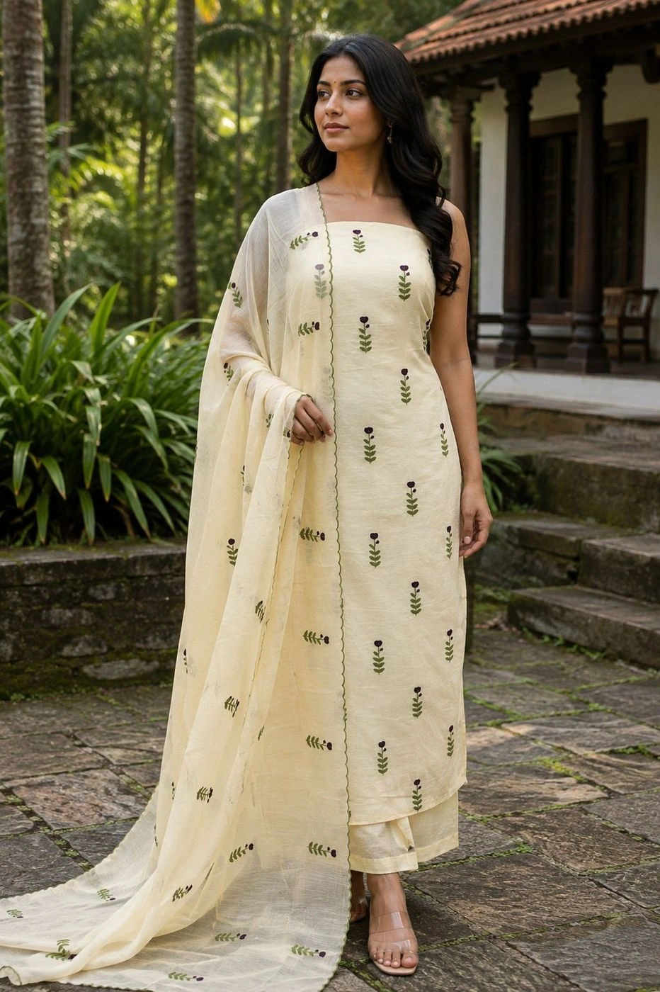 Churidar Material Pink blossom