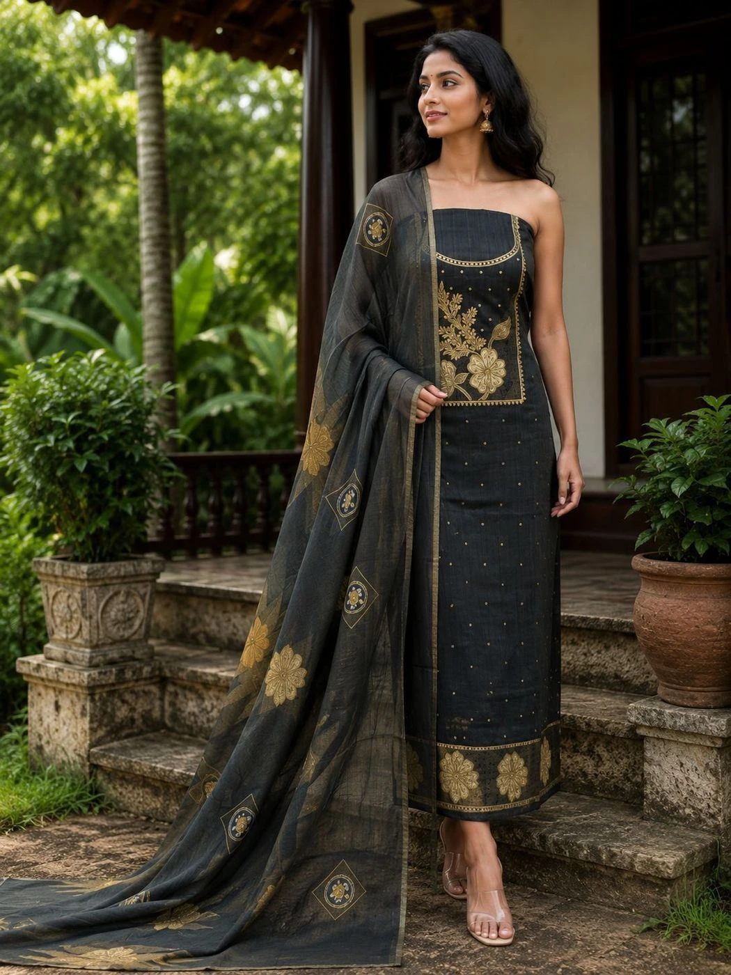 Churidar Material Banarasi silk