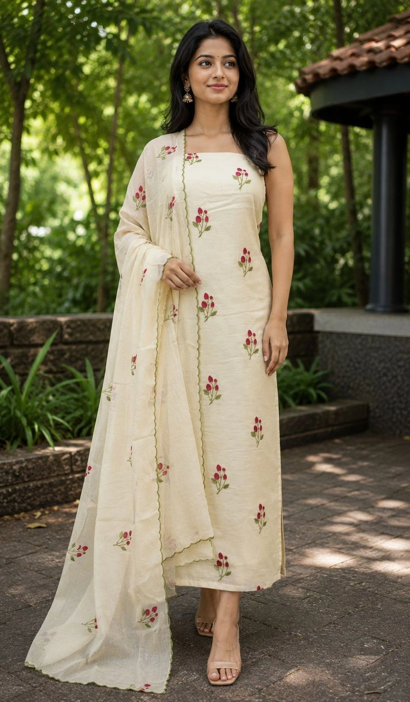 Churidar Material Flower Blossom