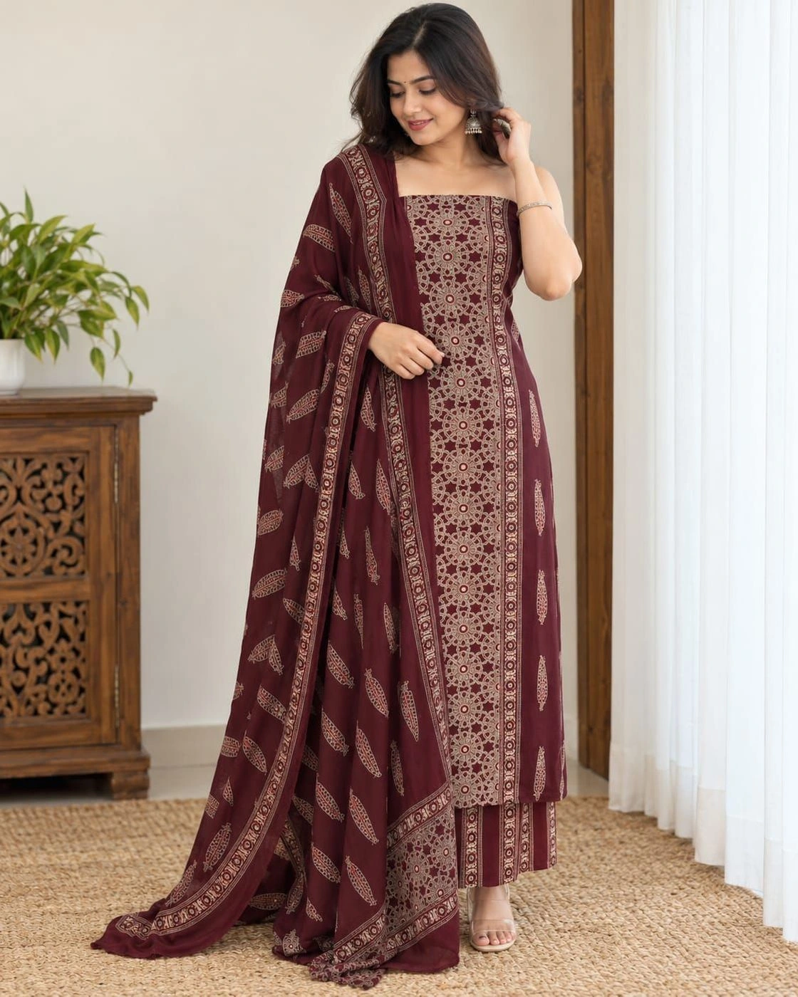 Unstiched churidar materials rayon