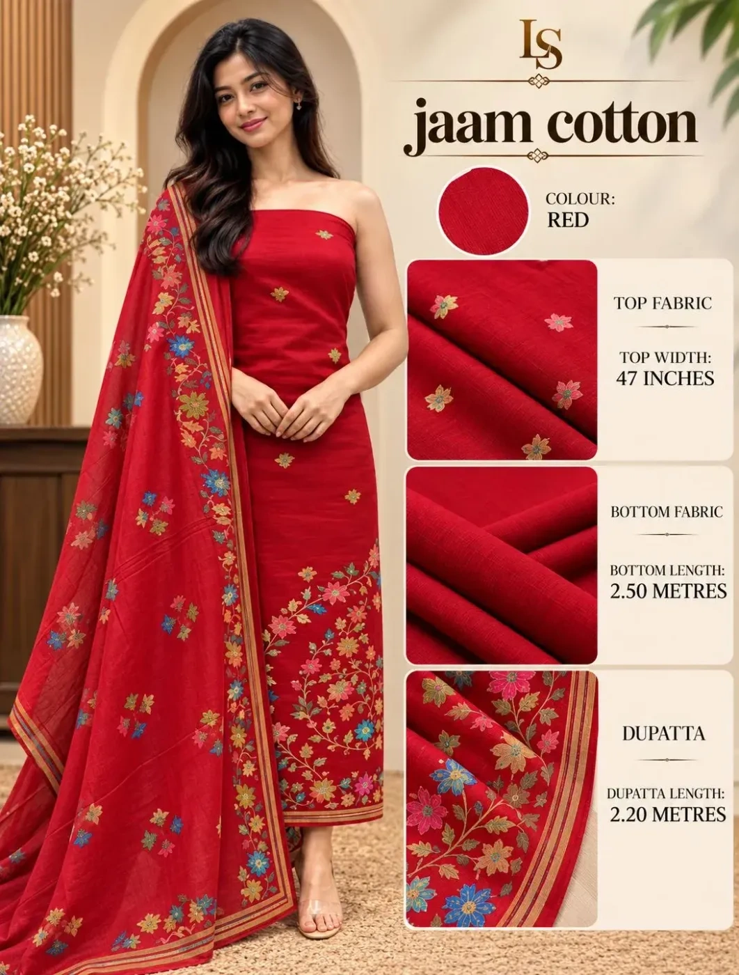 Unstiched churidar materials jaam cotton