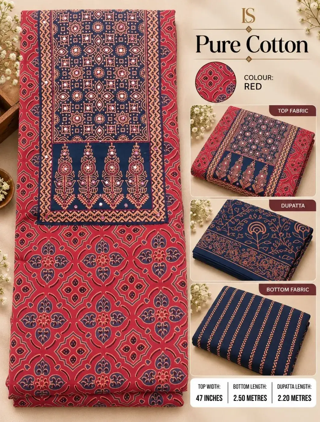 Churidar Materials cotton ajrak