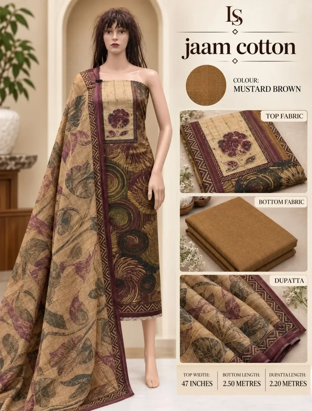 Unstiched churidar Materials jaam cotton