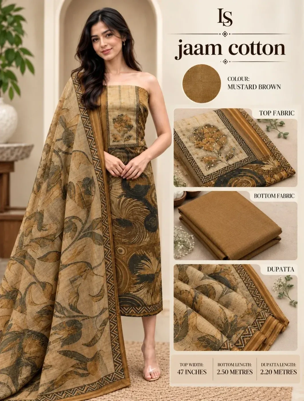 Unstiched churidar Materials jaam cotton