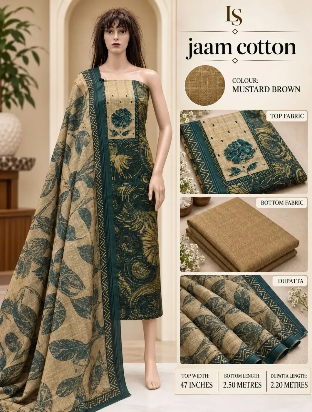 Unstiched churidar Materials jaam cotton