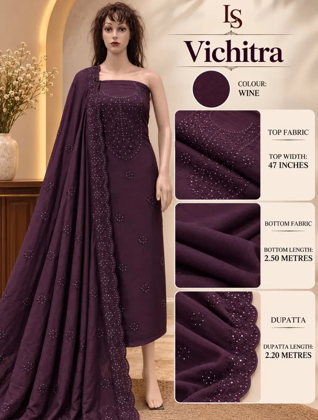Unstiched churidar Materials vichitra