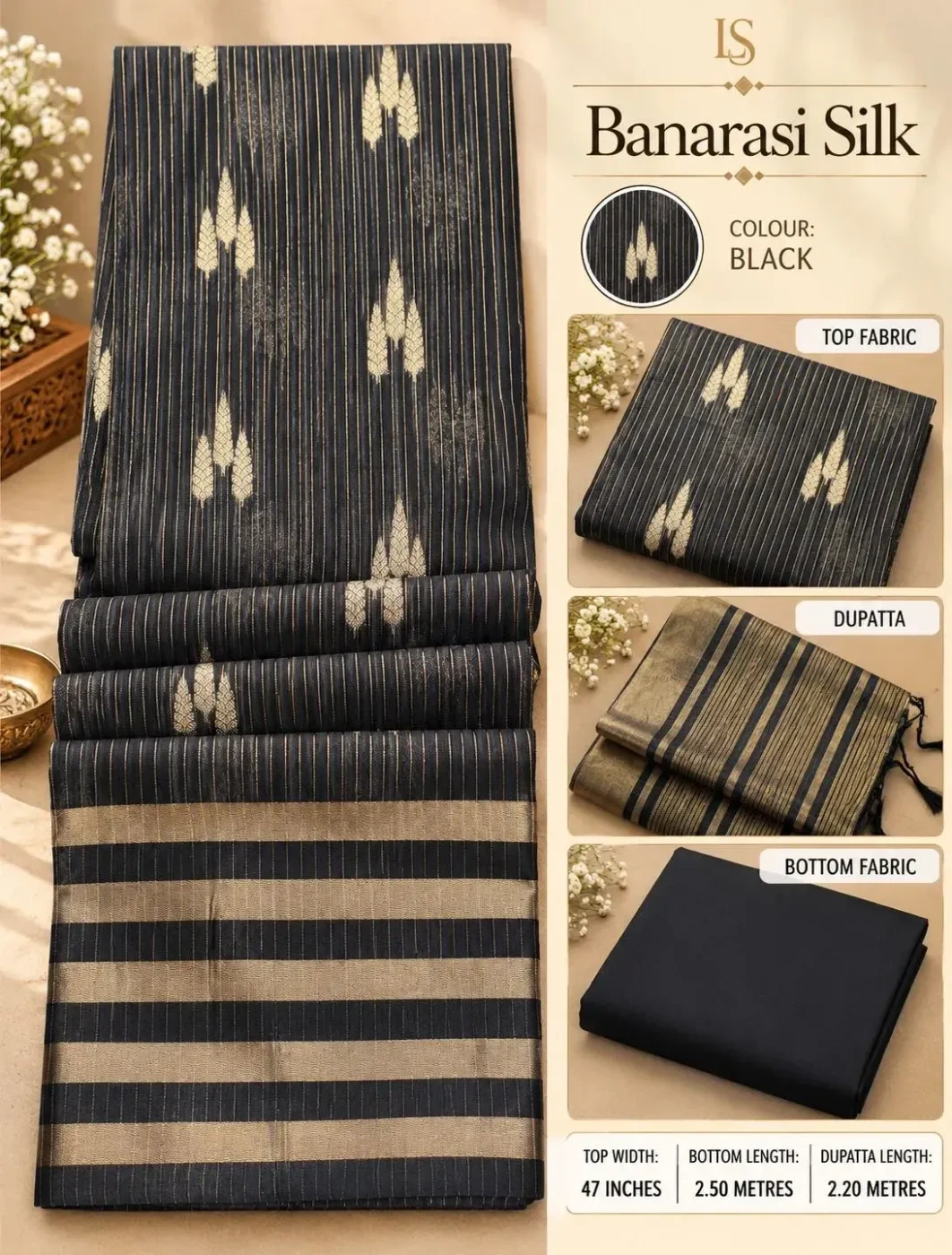 Unstiched churidar Materials Banarasi
