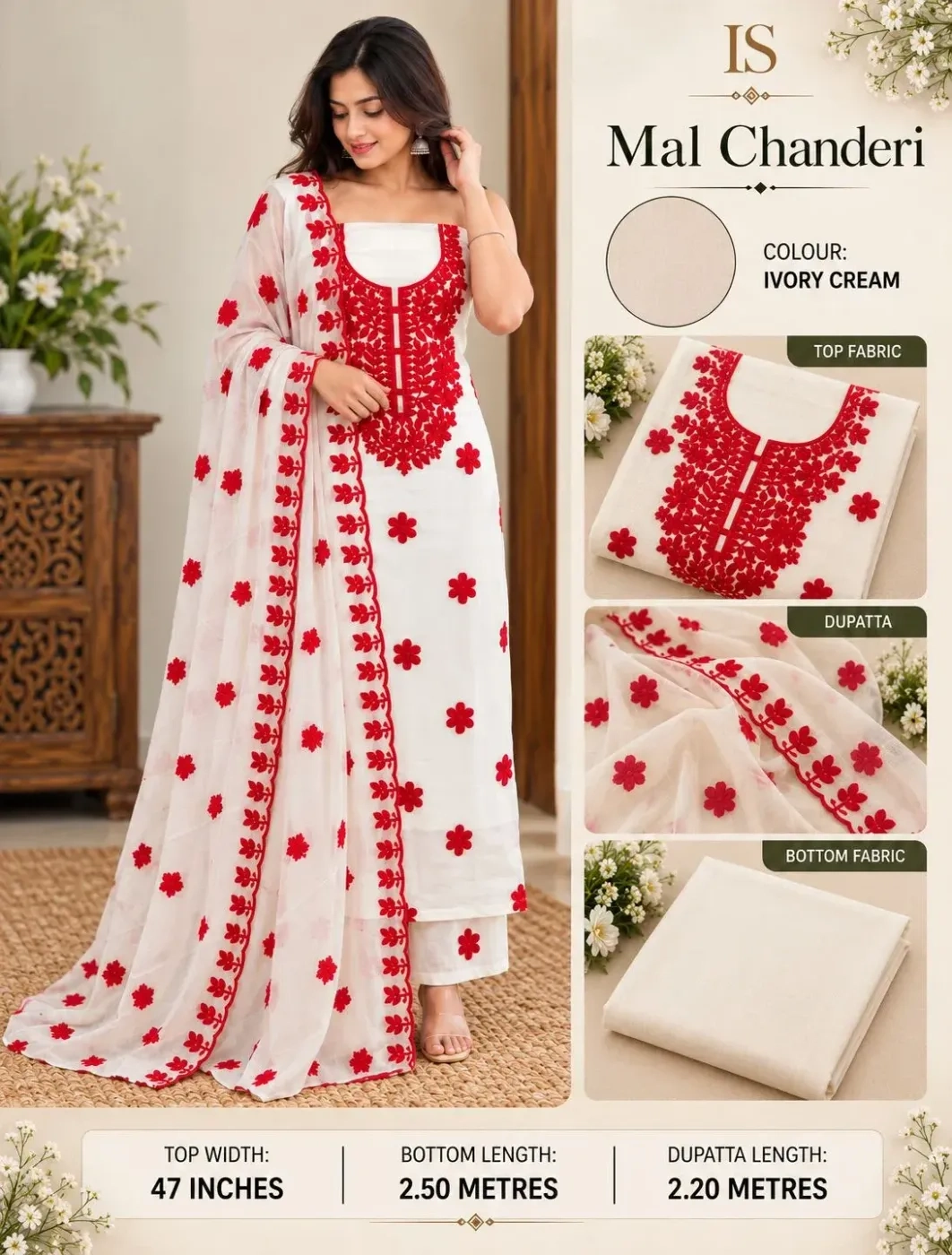 Unstiched churidar materials mal chanderi 1