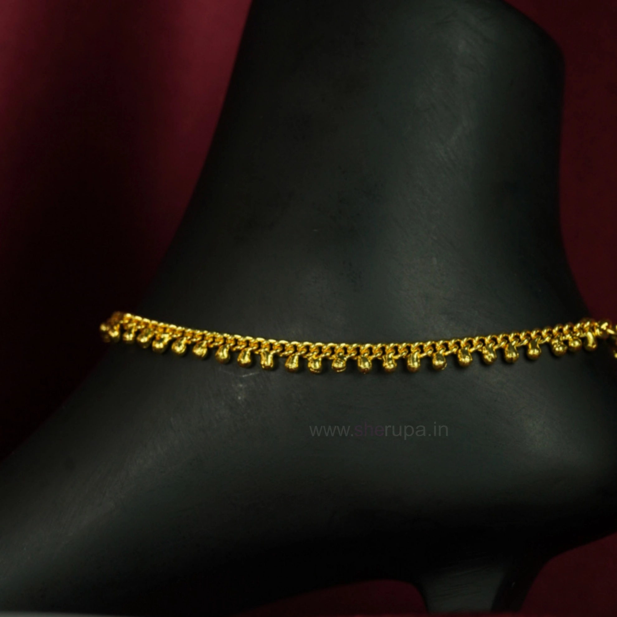 Traditional Gold Tone Anklet  1 Pair (2 Anklets)