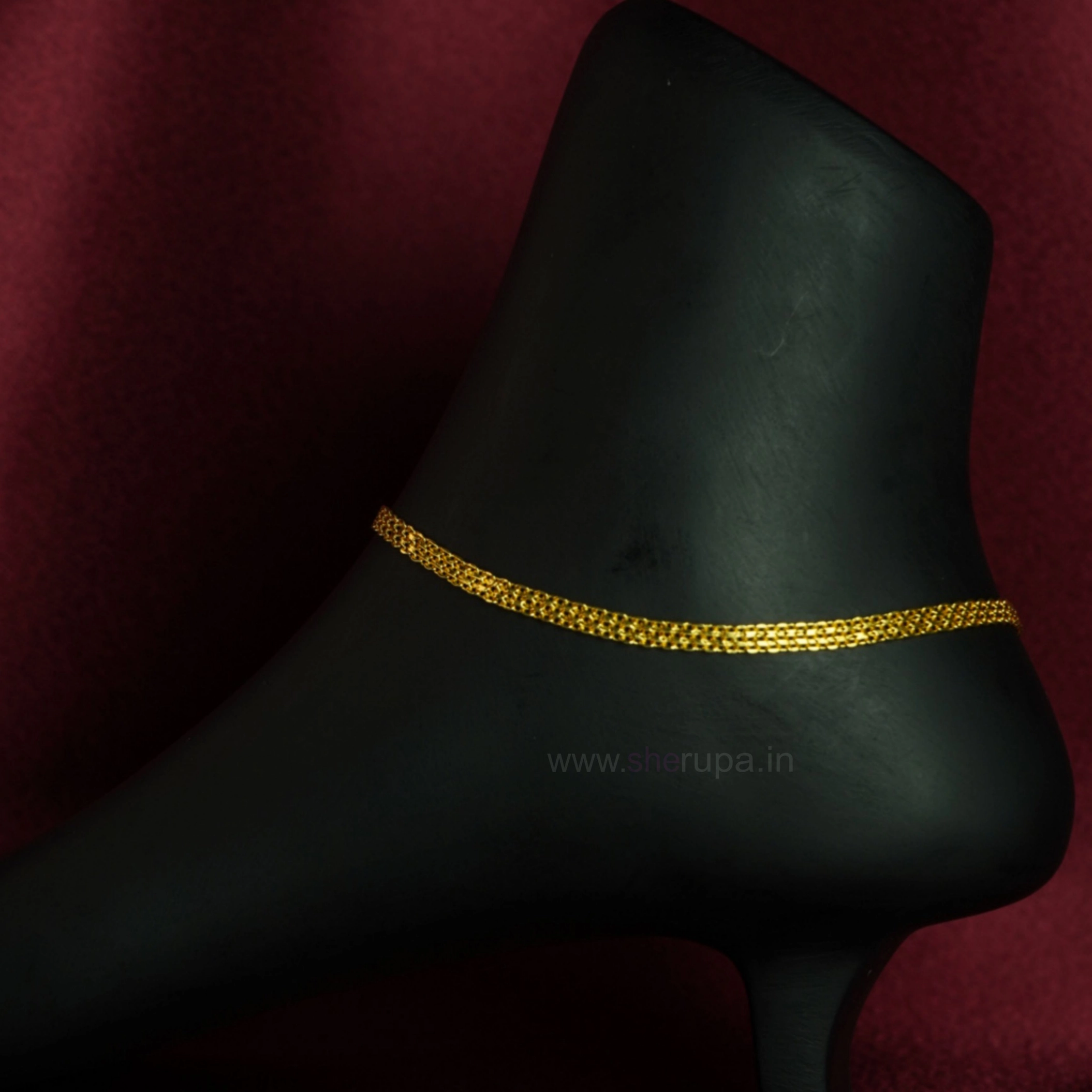 Traditional Gold Tone   Anklet – 1 Pair (2 Anklets)