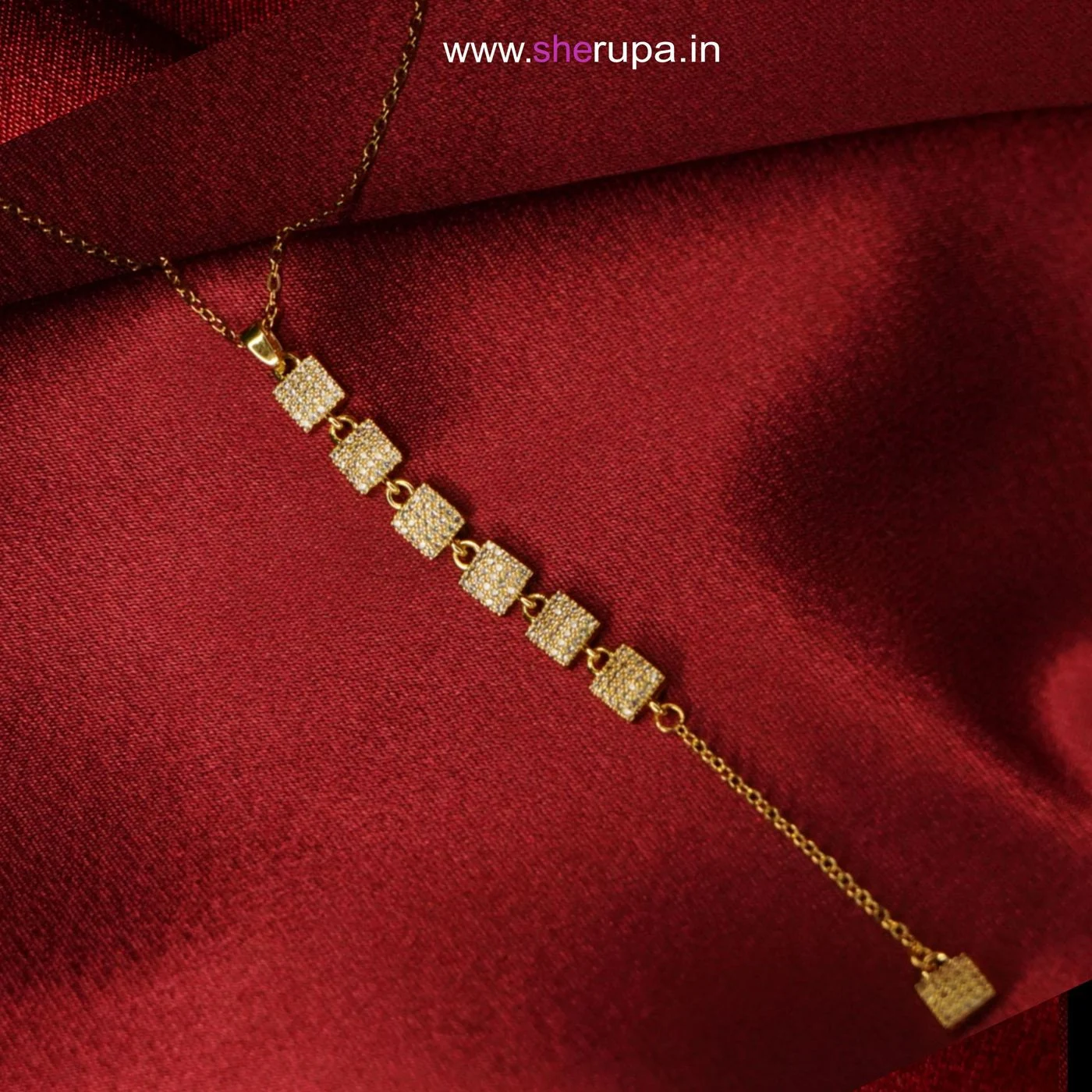 Gold Tone Y-Drop Necklace