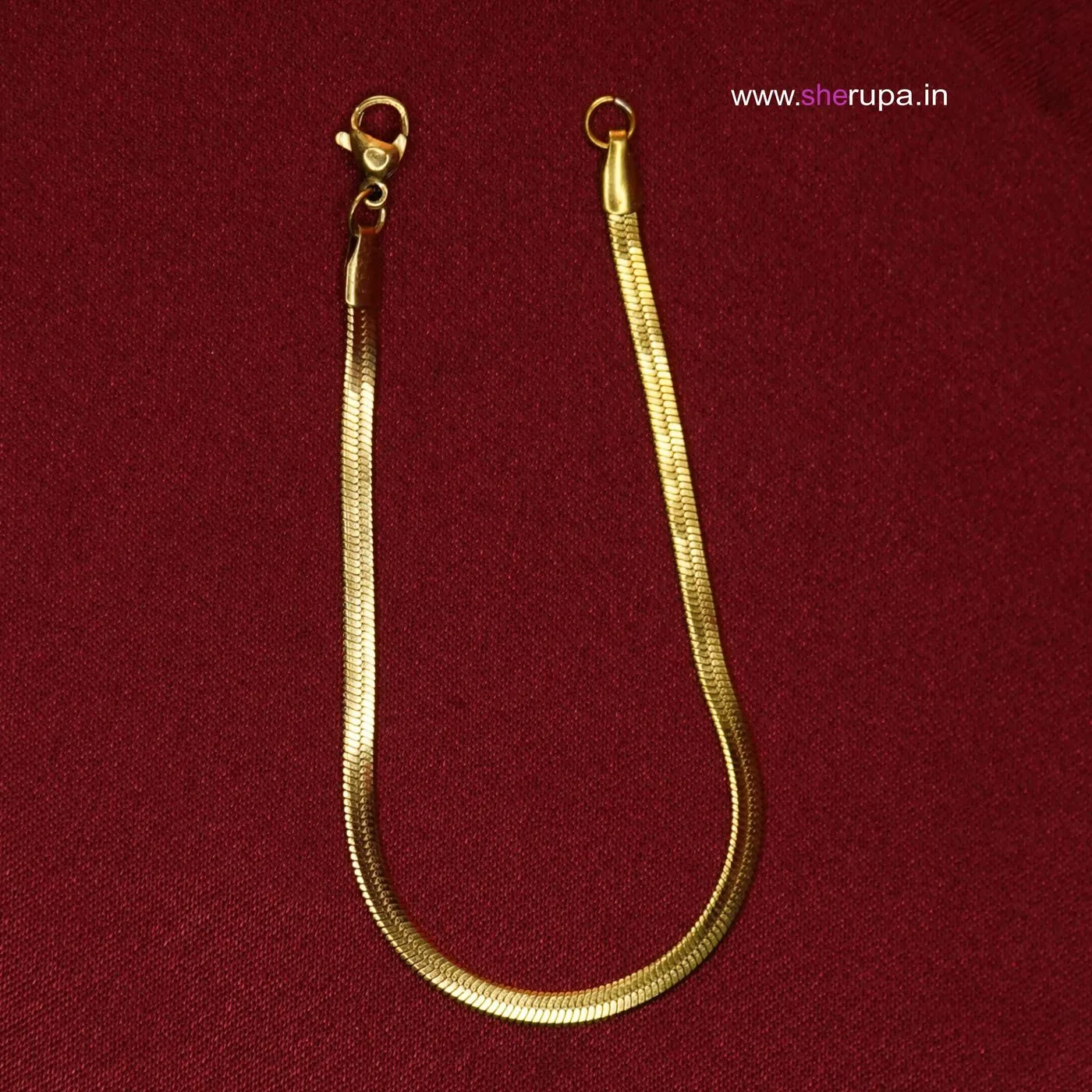Gold Tone Stainless Steel Snake Chain Kids Anklet | 18 cm | 1 Pair (2 Anklets)