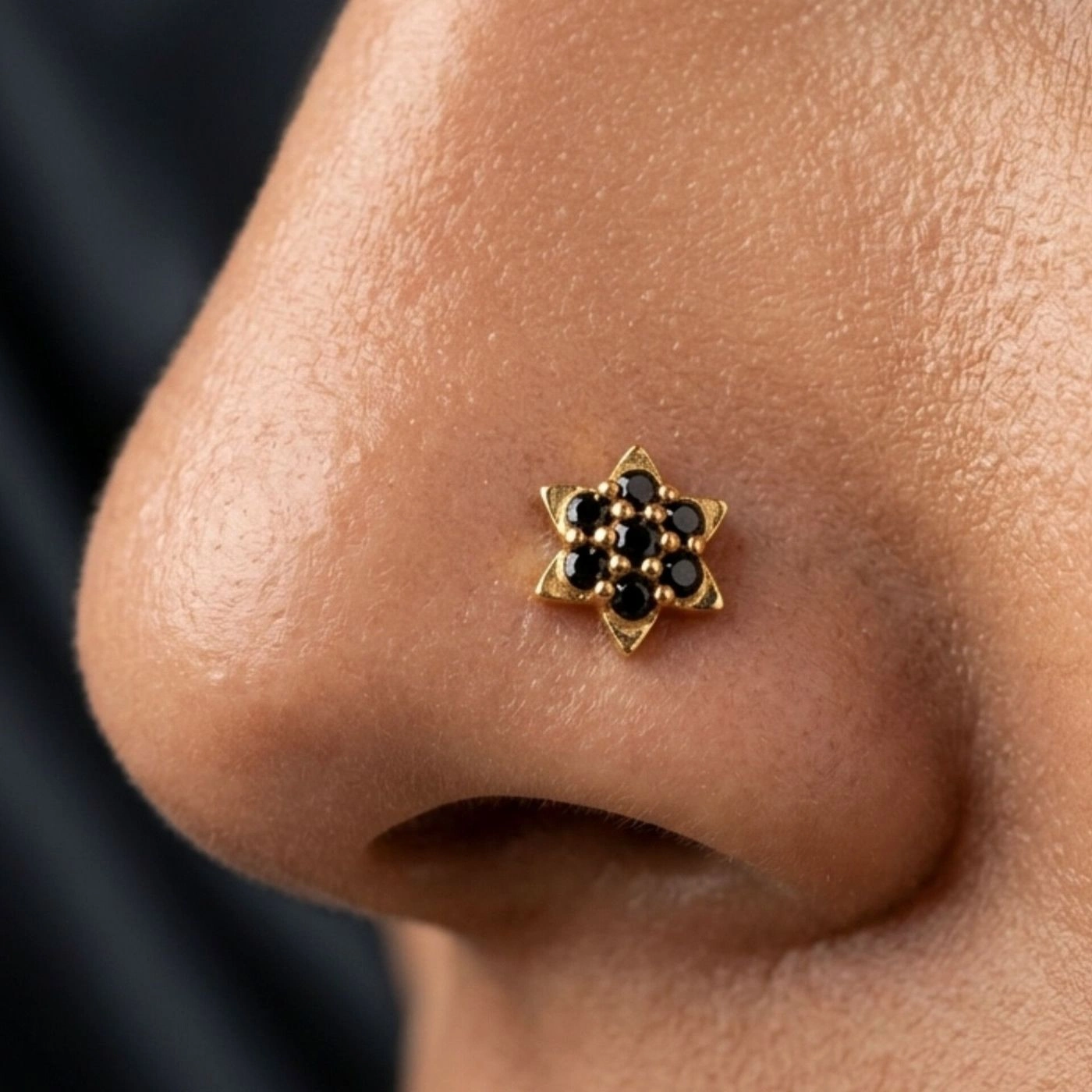 Gold Tone Nose Stud for Women – Design 1