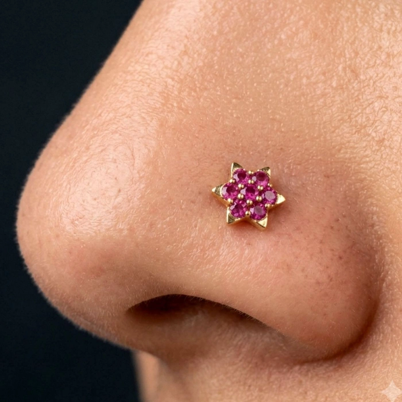 Gold Tone Nose Stud for Women – Design 2