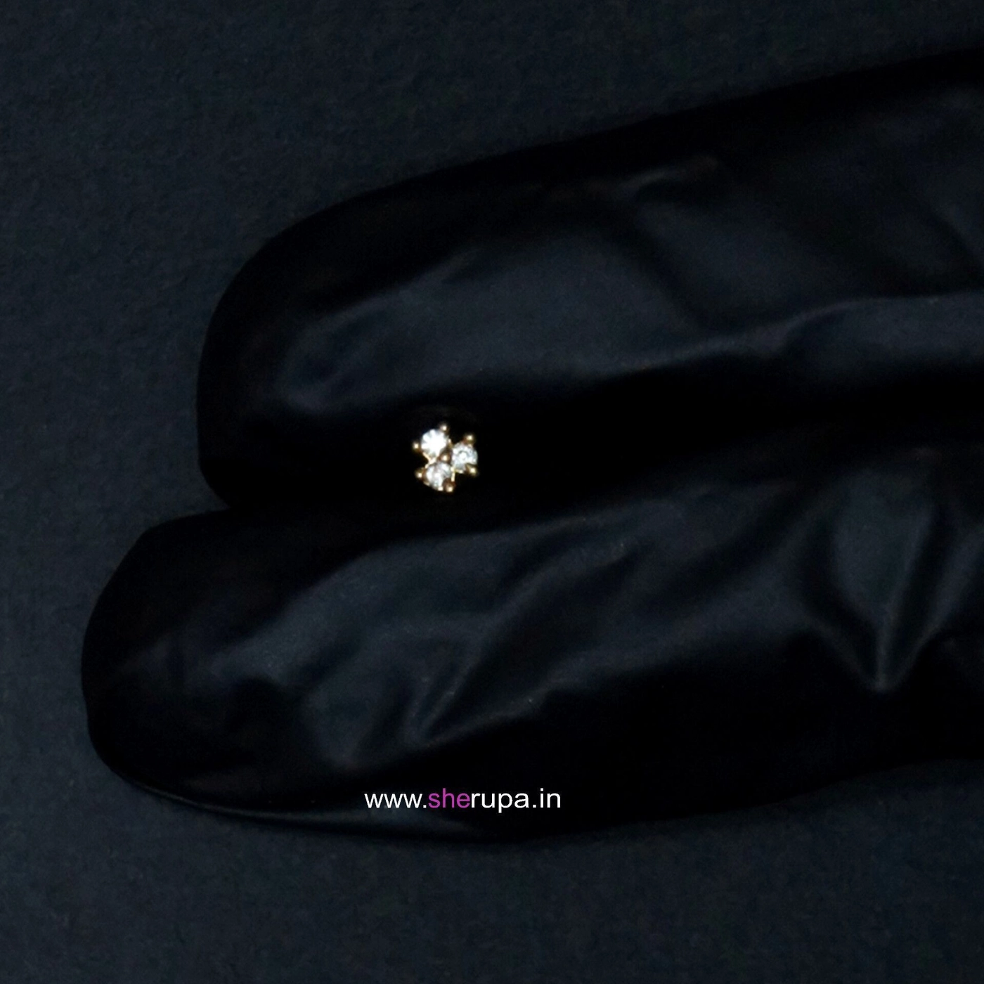 Gold Tone Nose Stud for Women – Design 6