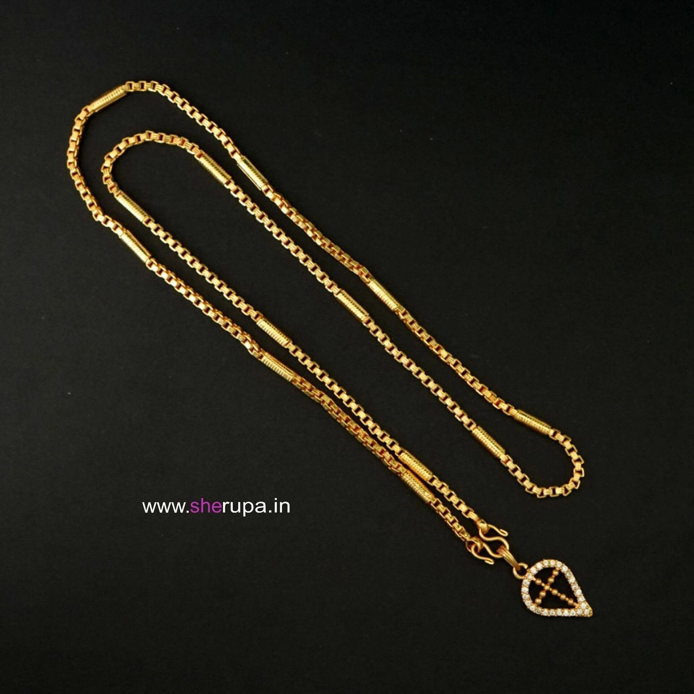 Gold Tone Christian Thali & Chain Necklace Set – Traditional Wedding Jewellery