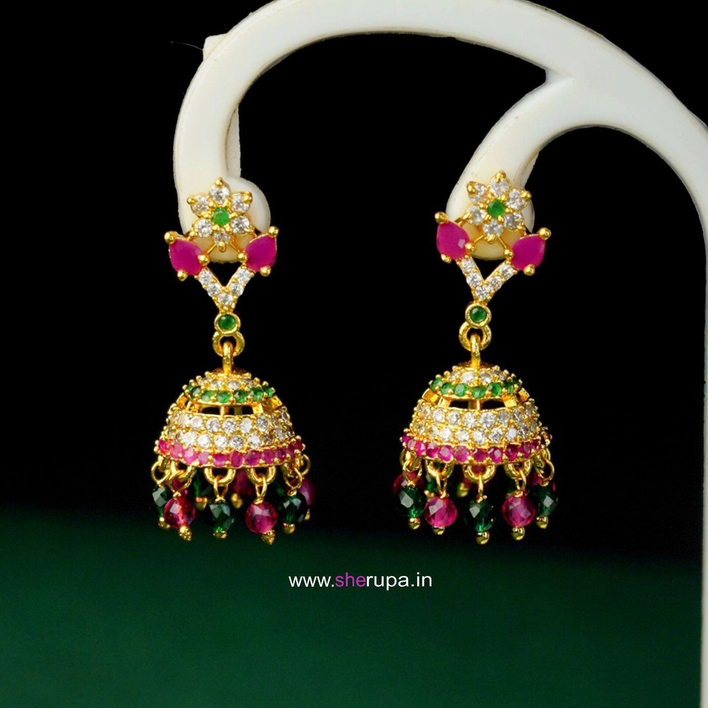 Traditional Gold-Tone Jhumka Earrings