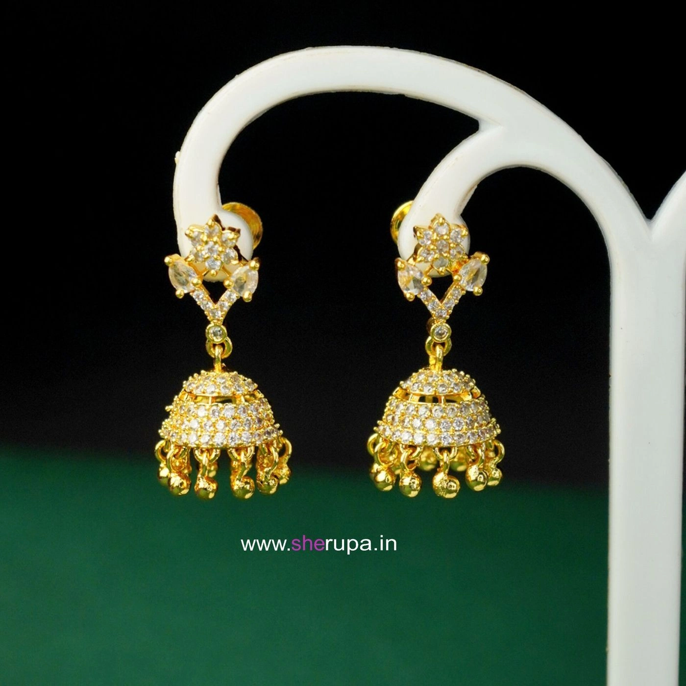Traditional Gold-Tone Jhumka Earrings