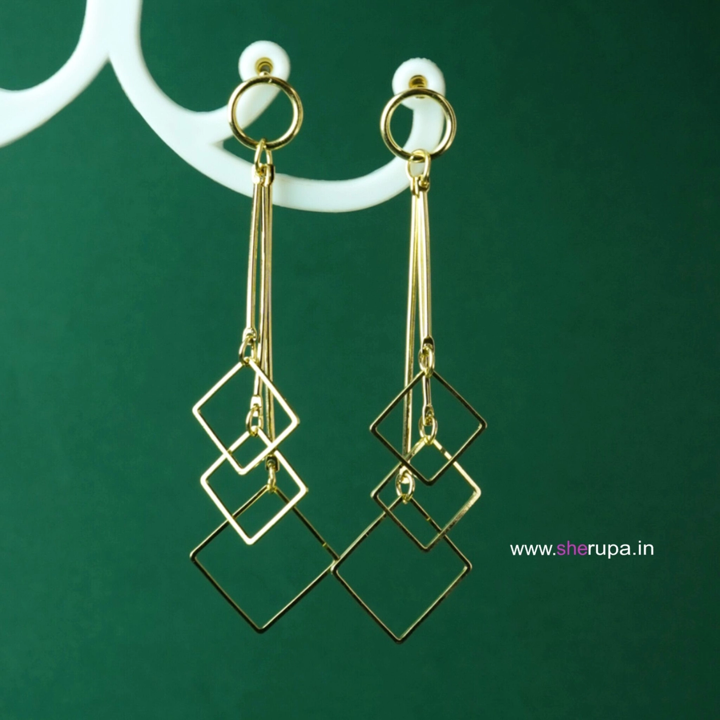 Geometric Drop and Dangle Earrings