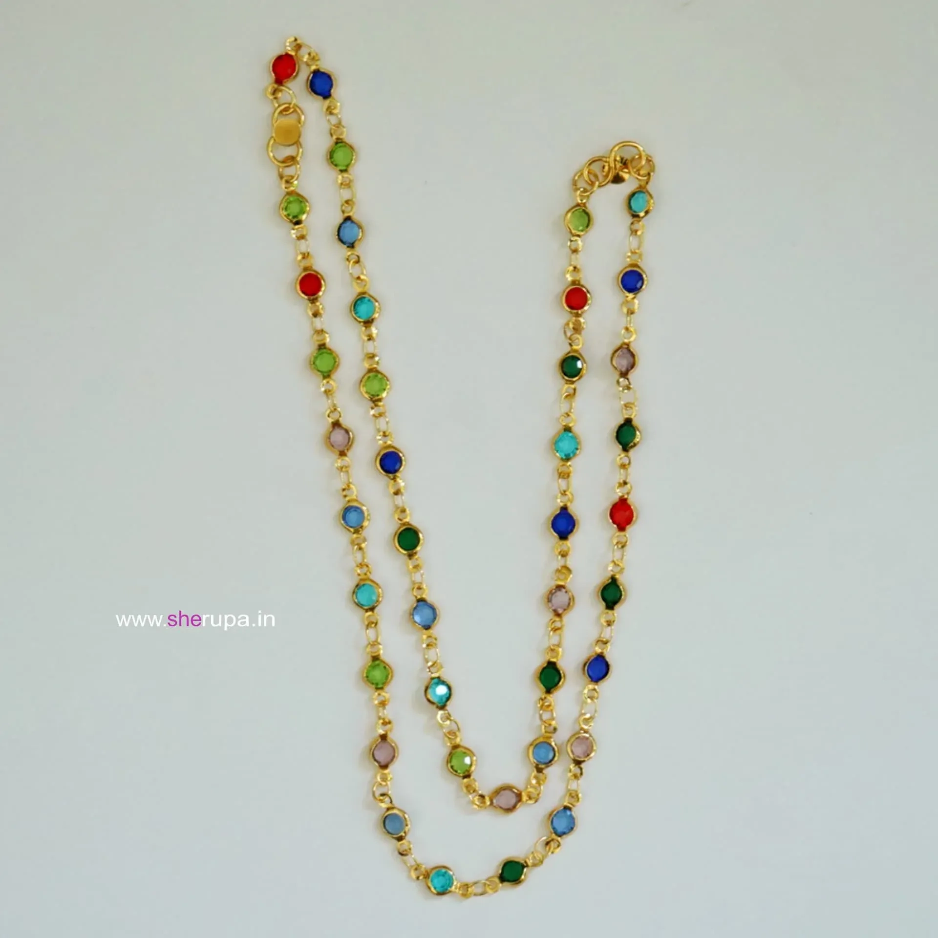 Multi Colour Gold Tone Anklet | Stylish Traditional Padasaram 2