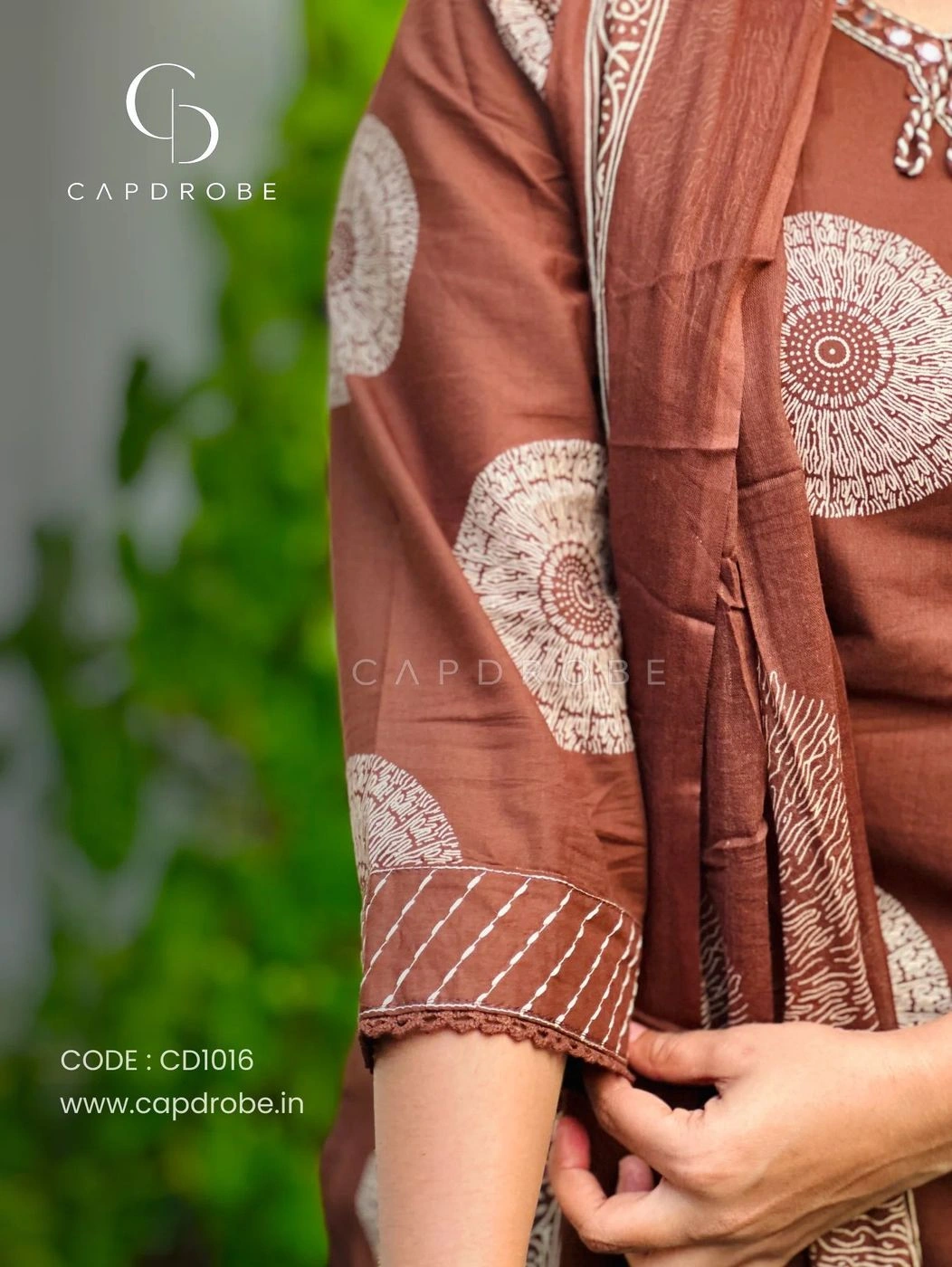 Brown Colour Premium Mul cotton Kurti set with dupatta |CD1016 4
