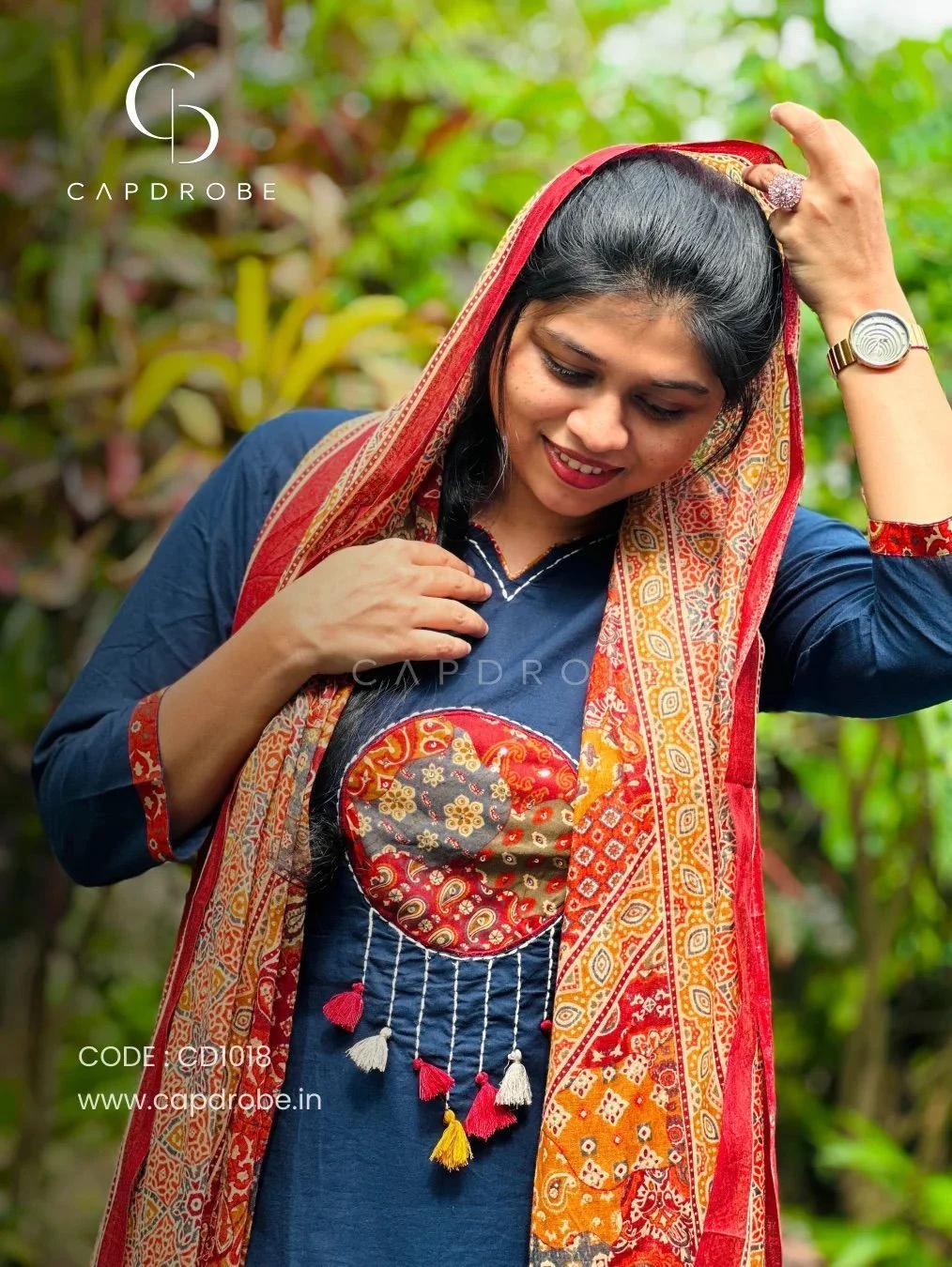 Blue Colour Premium Mul cotton Kurti set with dupatta | CD1018 3