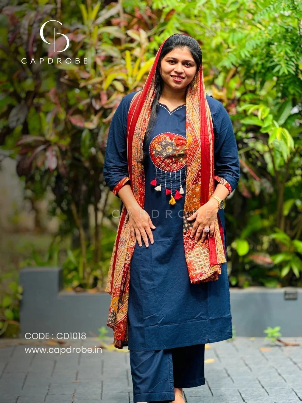 Blue Colour Premium Mul cotton Kurti set with dupatta | CD1018 4