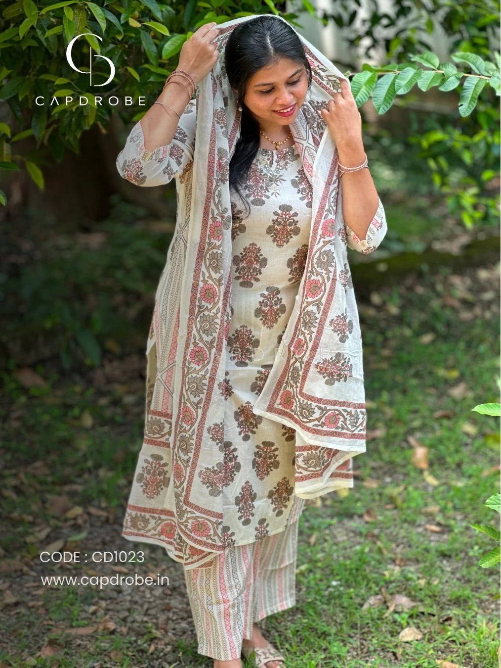 Premium Mul Cotton Kurti set with duppata | CD1023