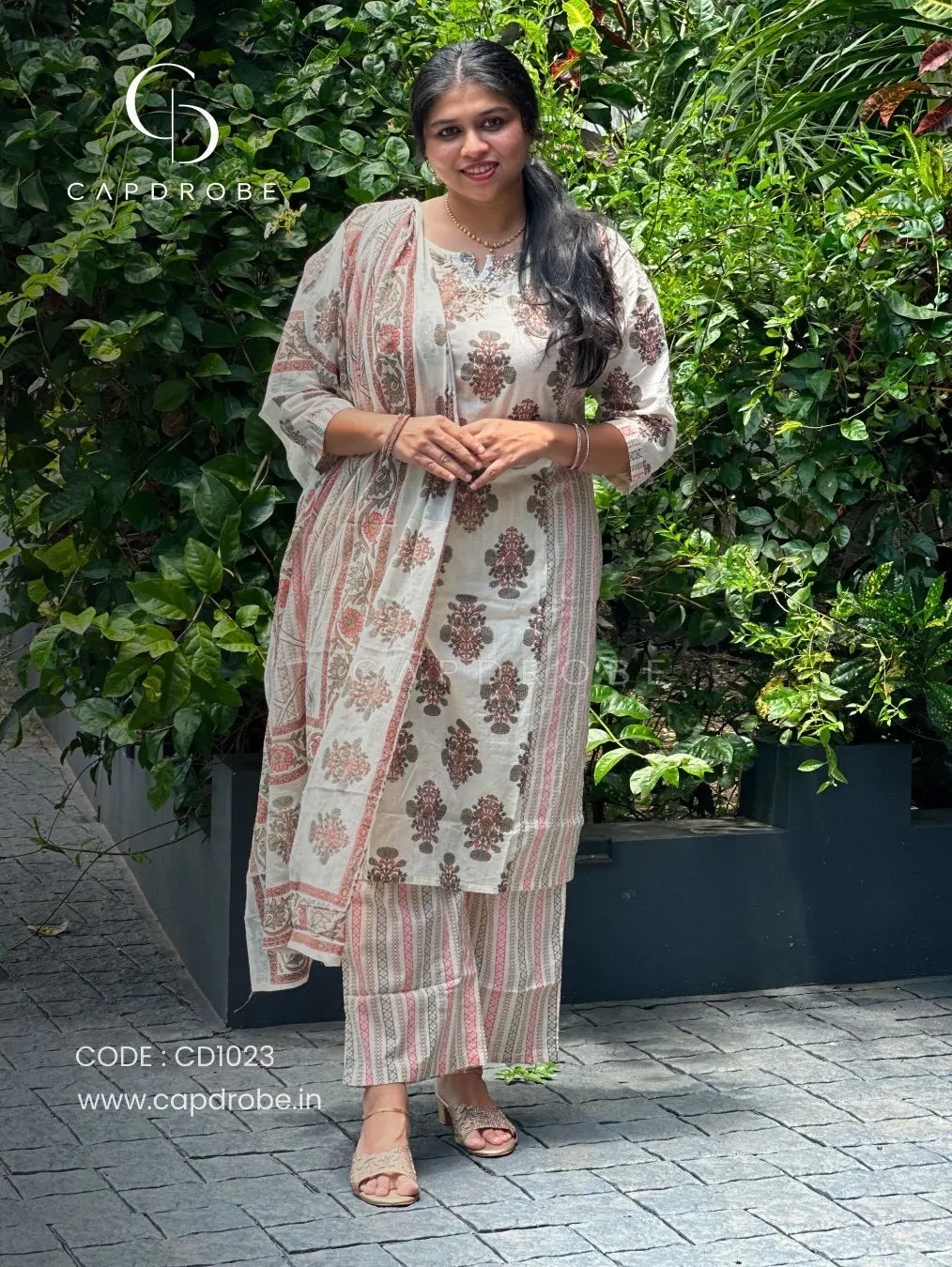 Premium Mul Cotton Kurti set with duppata | CD1023 3
