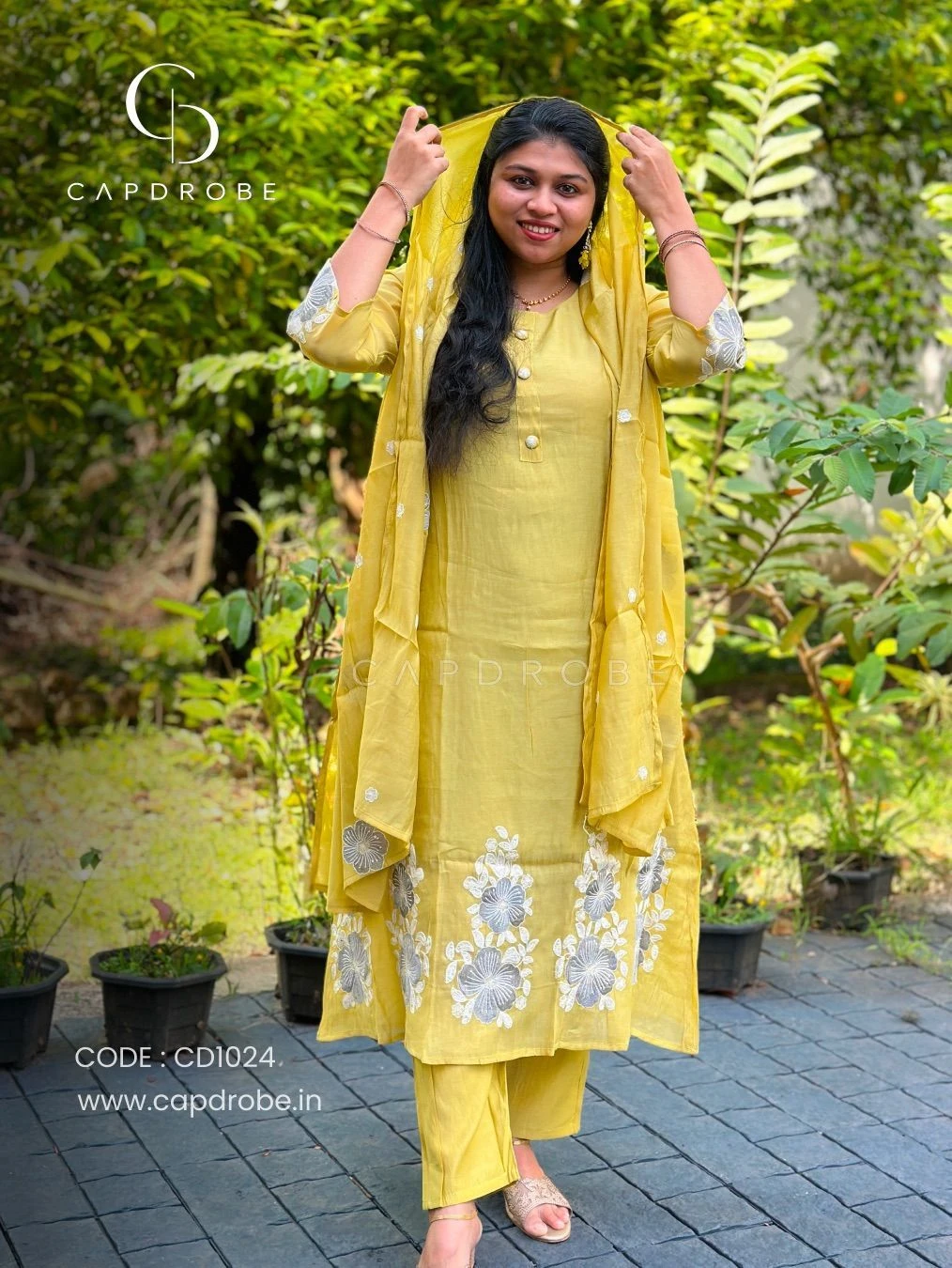 Premium Mul Chanderi Kurti Set with Dupatta | CD1024