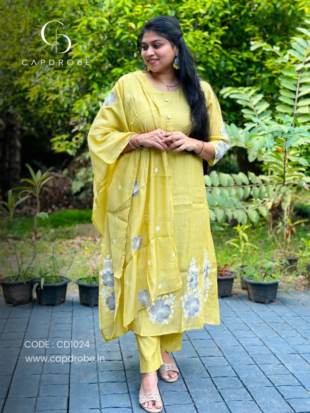 Premium Mul Chanderi Kurti Set with Dupatta | CD1024