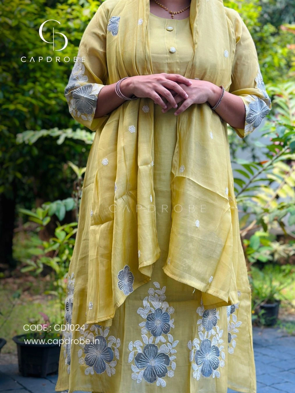 Premium Mul Chanderi Kurti Set with Dupatta | CD1024 4