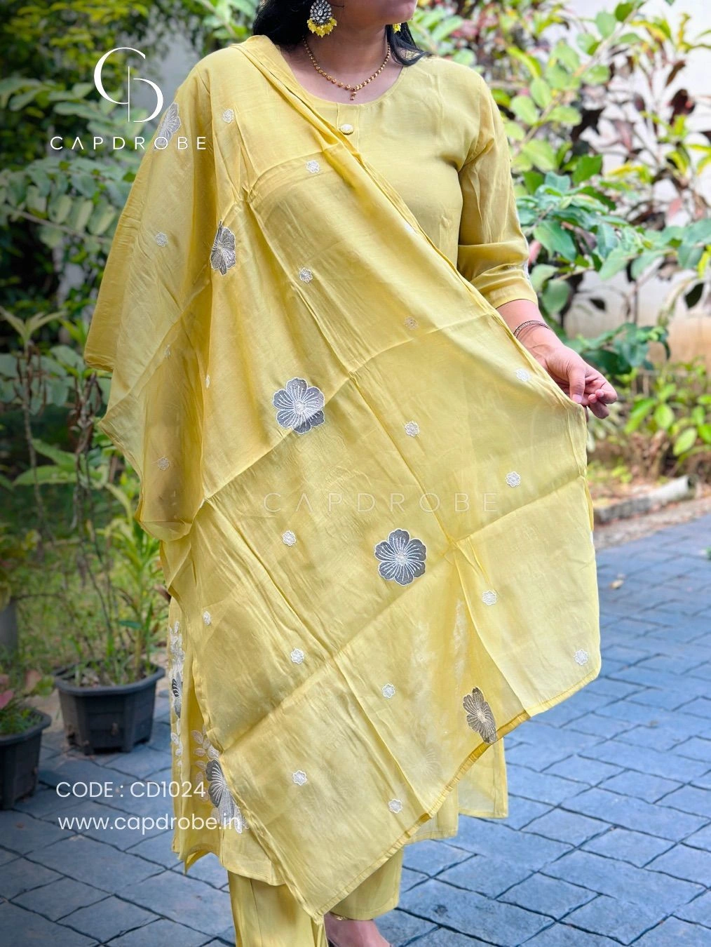 Premium Mul Chanderi Kurti Set with Dupatta | CD1024 5