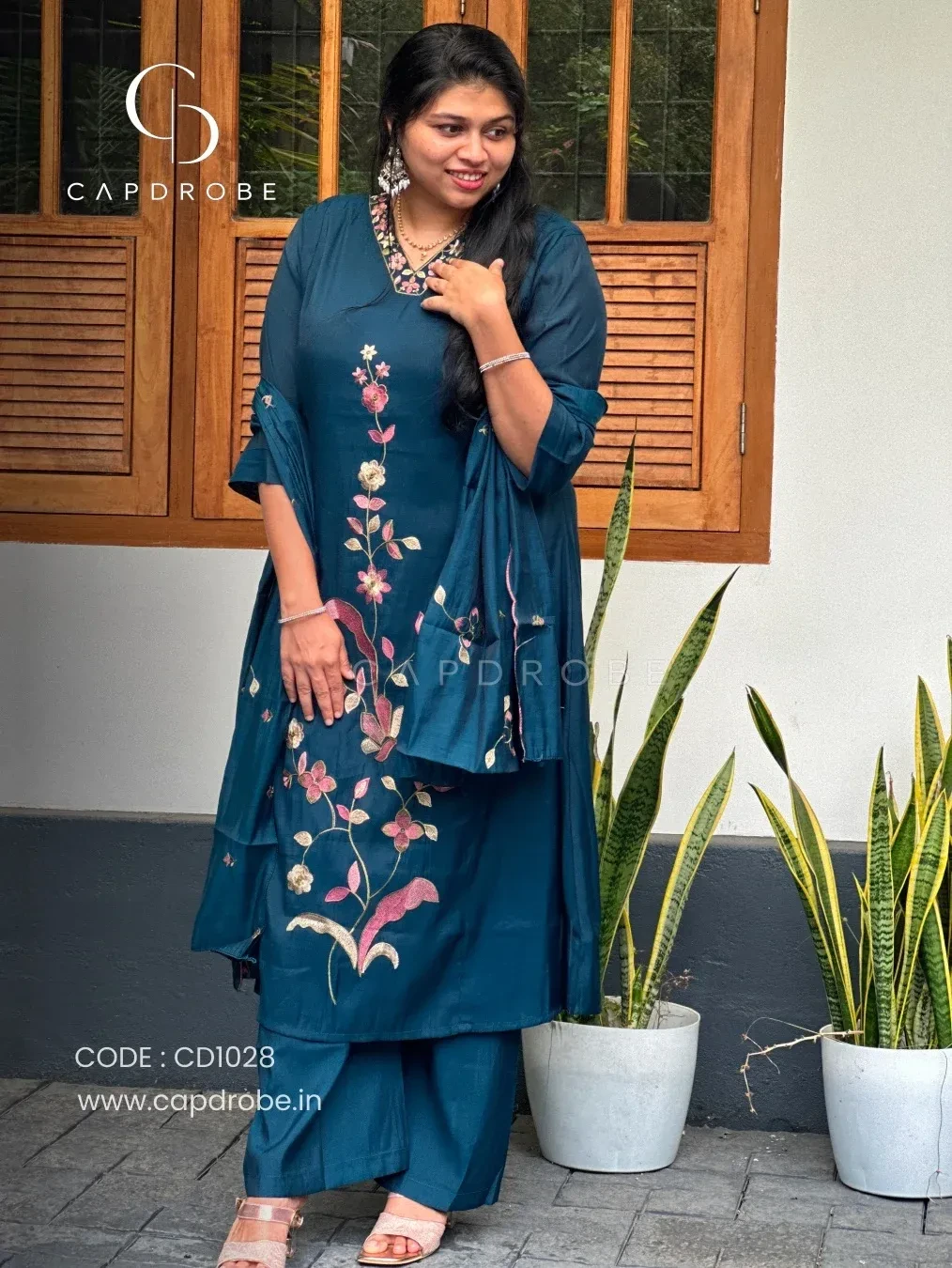 Premium Mul Chanderi Kurta Set with Dupatta | CD1028 1