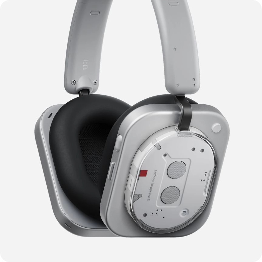 Nothing Headphone(1) 42dB ANC| Dual Device| Hi-Res+LDAC|40mm Driver|Sound by KEF Bluetooth & Wired Headset (White, On the Ear)