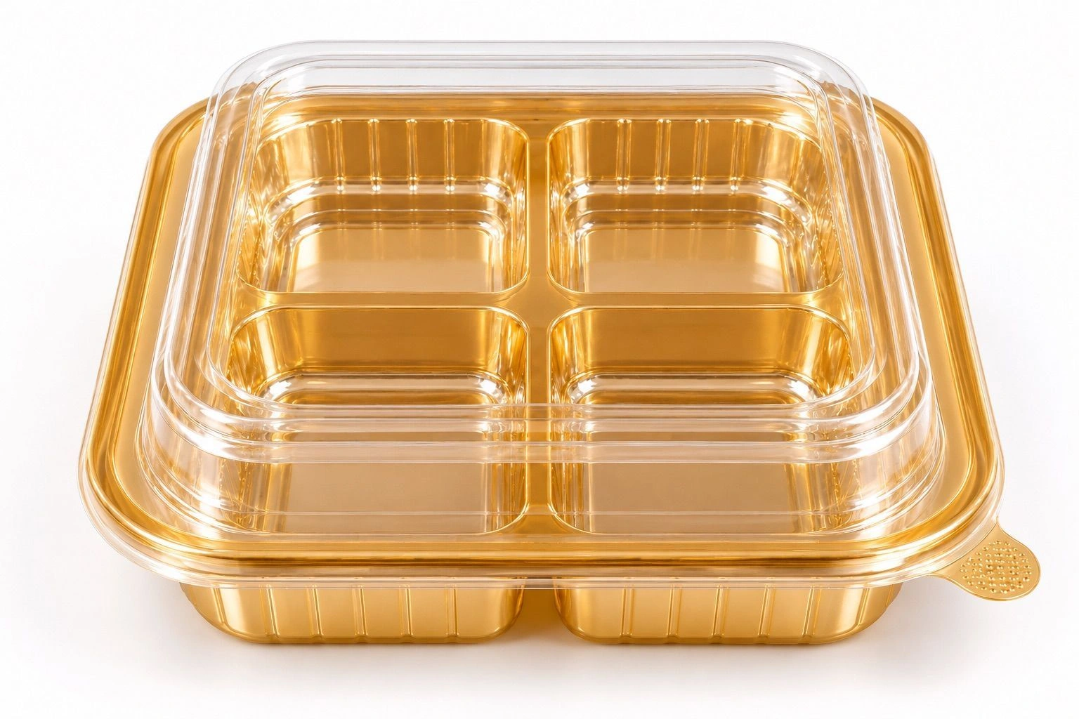 Plastic 4 Cavity Container with Lid (10 pc) 4