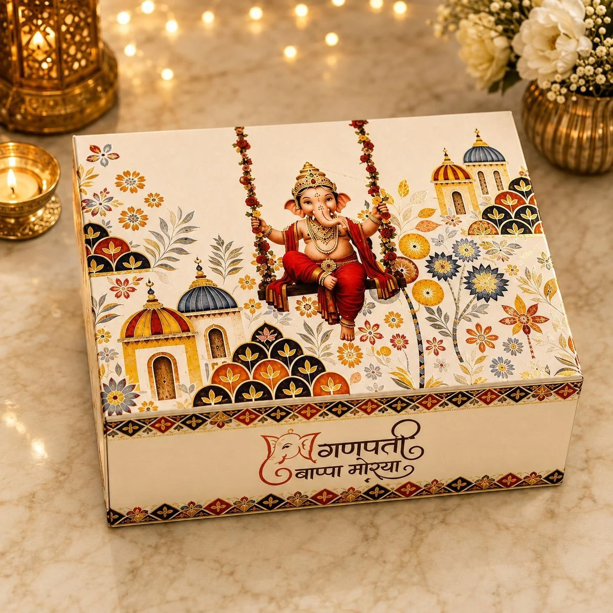 Ganpati special Edition Chocolate / Mithai Box 4 Cavity (10 pc) 1