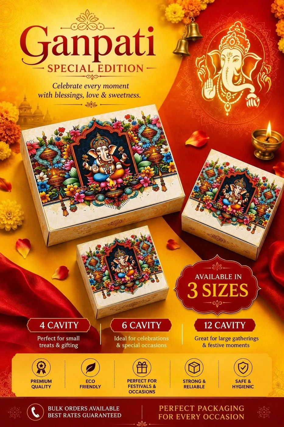 Ganpati special Edition Chocolate / Mithai Box 6 Cavity (10 pc) 3